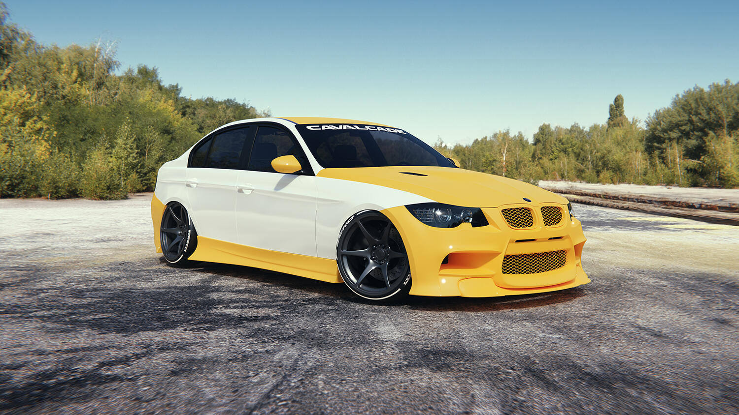 BMW 3-Series E90 Sedan Wrap Design and Bodykit Design 3D Visualization