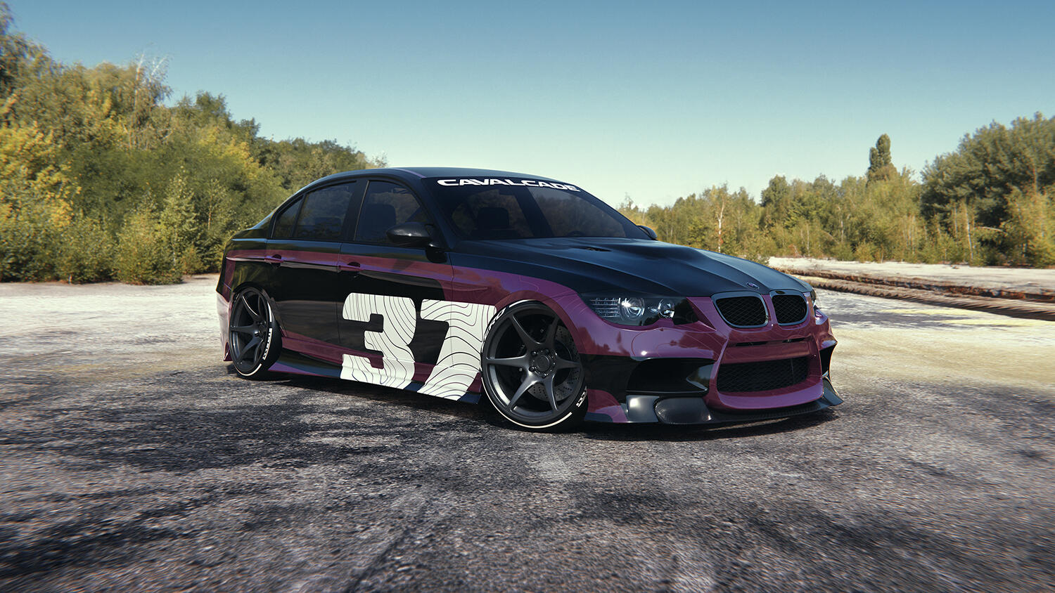 BMW 3-Series E90 Sedan Wrap Design and Bodykit Design 3D Visualization