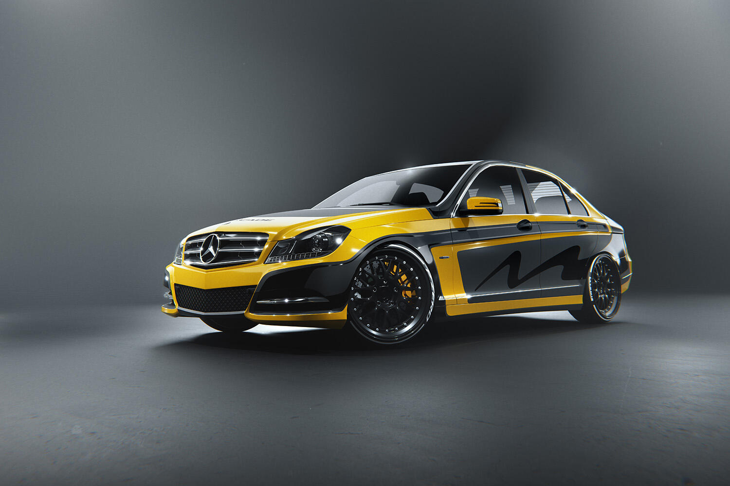 Mercedes-Benz C-Class W204 Wrap Design 3D Visualization