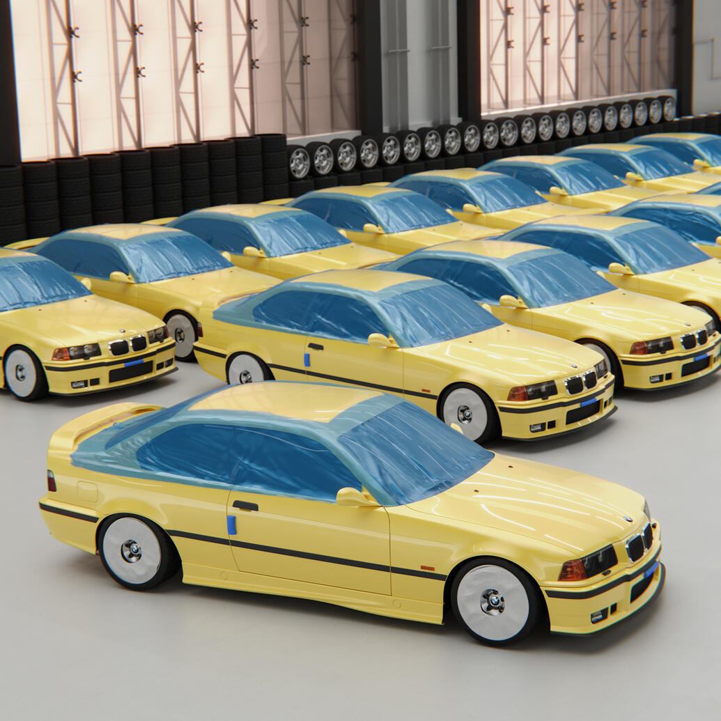 BMW E36 Coupe KUWTB 3D Visualization for Poster Design