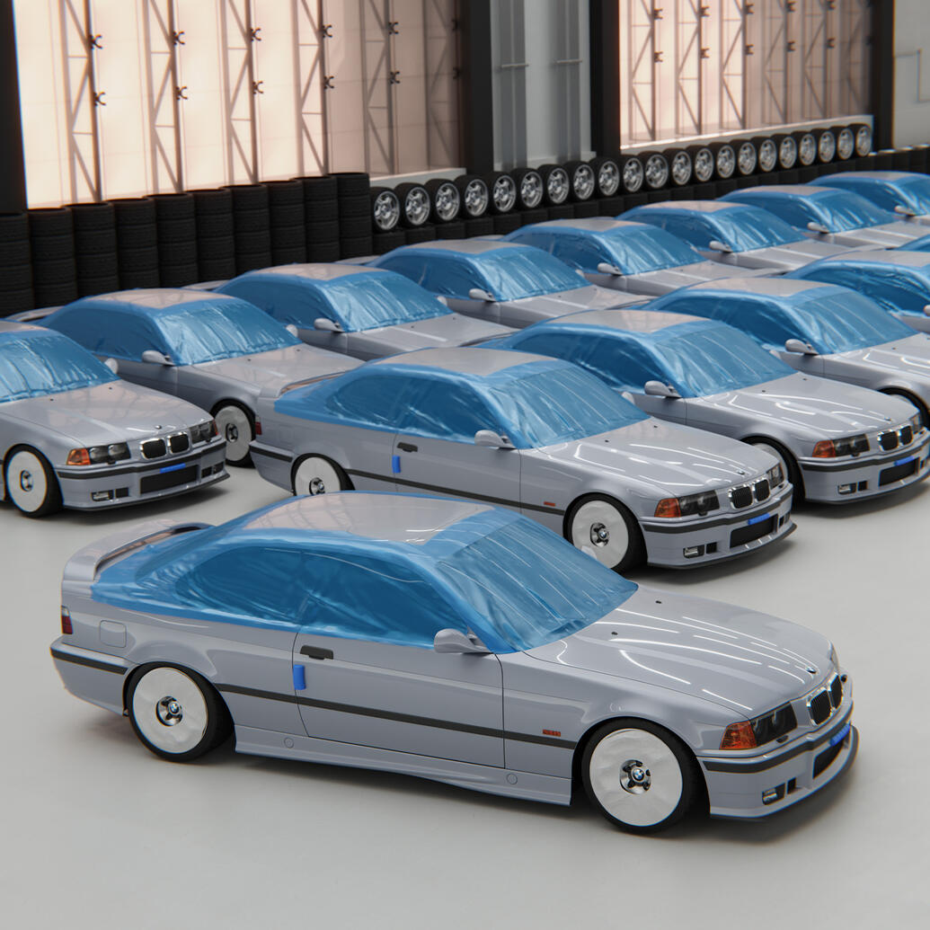 BMW E36 Coupe KUWTB 3D Visualization for Poster Design