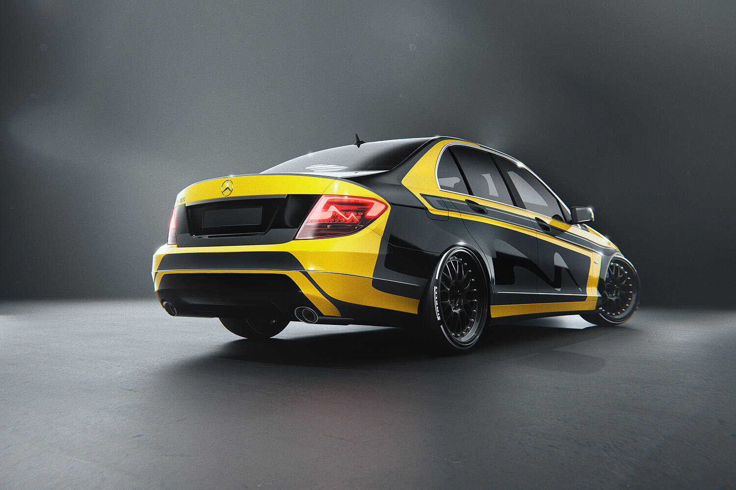 Mercedes-Benz C-Class W204 Wrap Design 3D Visualization