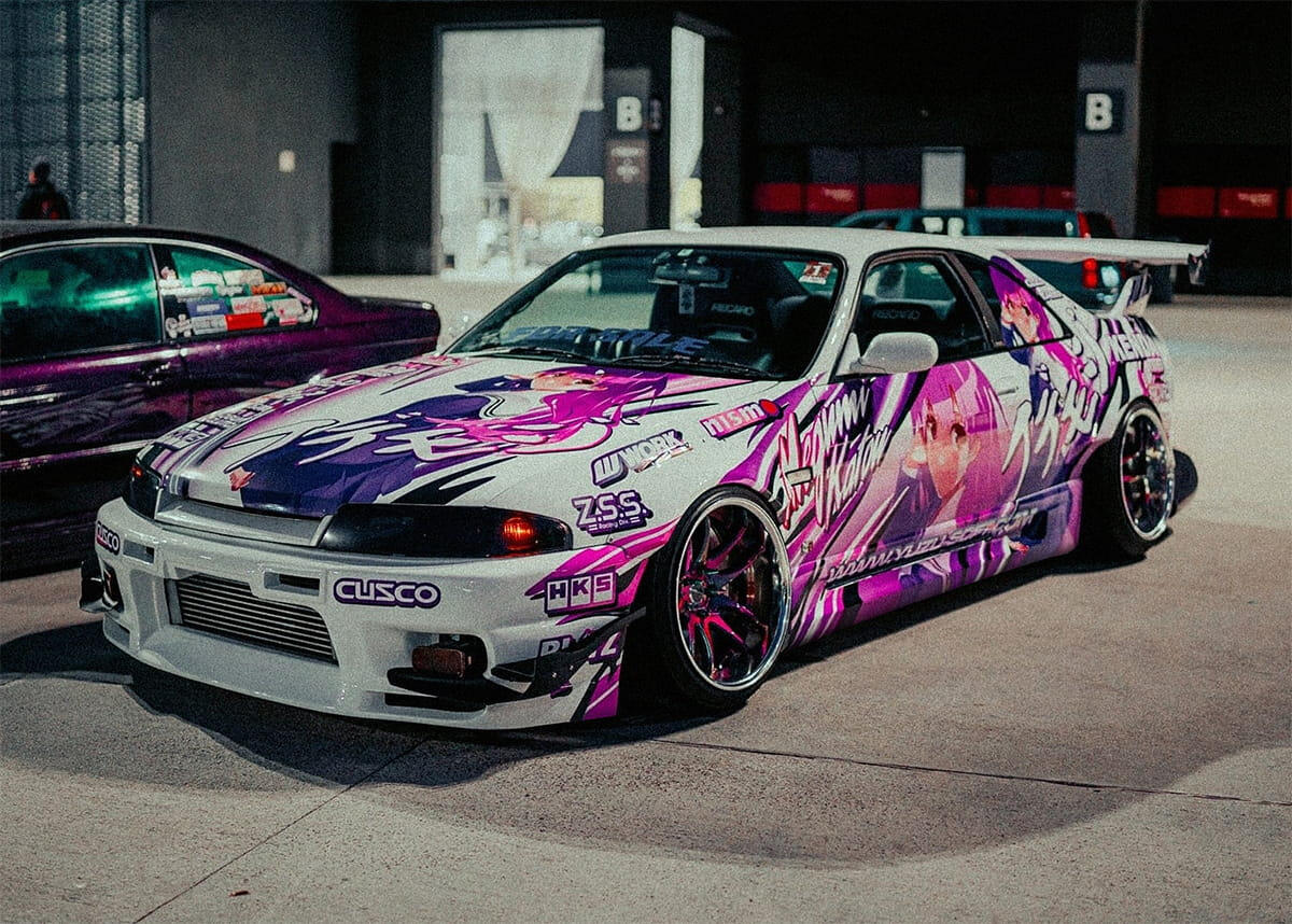 CZĘŚCIOWA OKLEINA ITASHA NISSAN SKYLINE R33 CZĘŚCIOWA OKLEINA ITASHA NISSAN SKYLINE R33