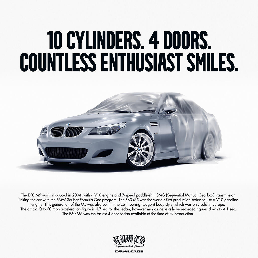 KUWTB Customs BMW E60 M5 3D Visualization for Poster Design