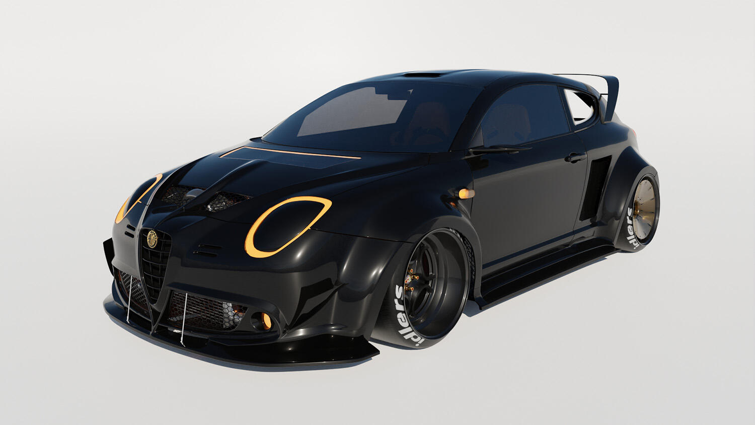 Alfa Romeo MiTo Widebody Concept Design 3D Visualization