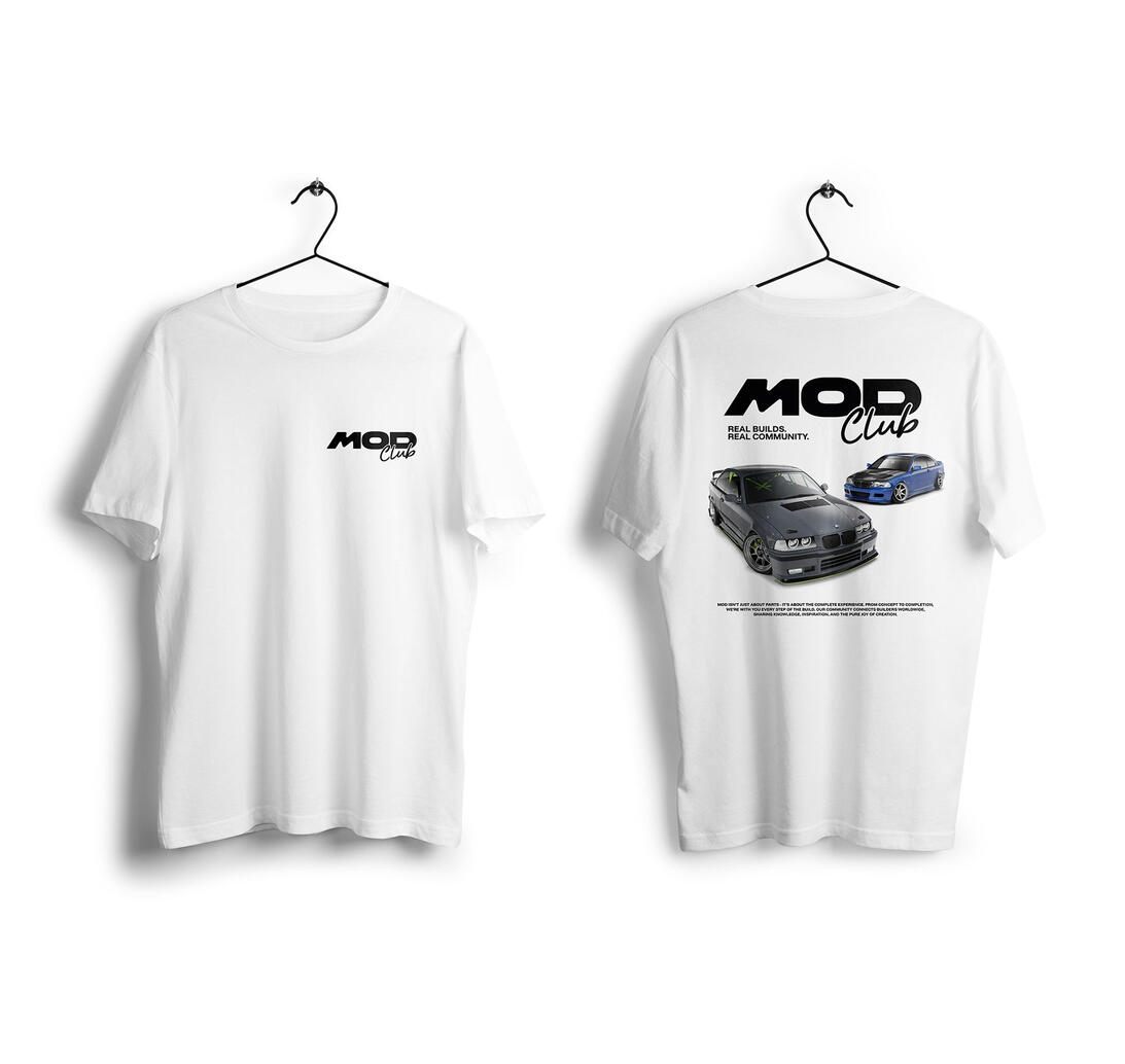 Mod Club Shop - T-Shirt Print Design BMW 3-Series E46 with E36 Coupe Stance Drift