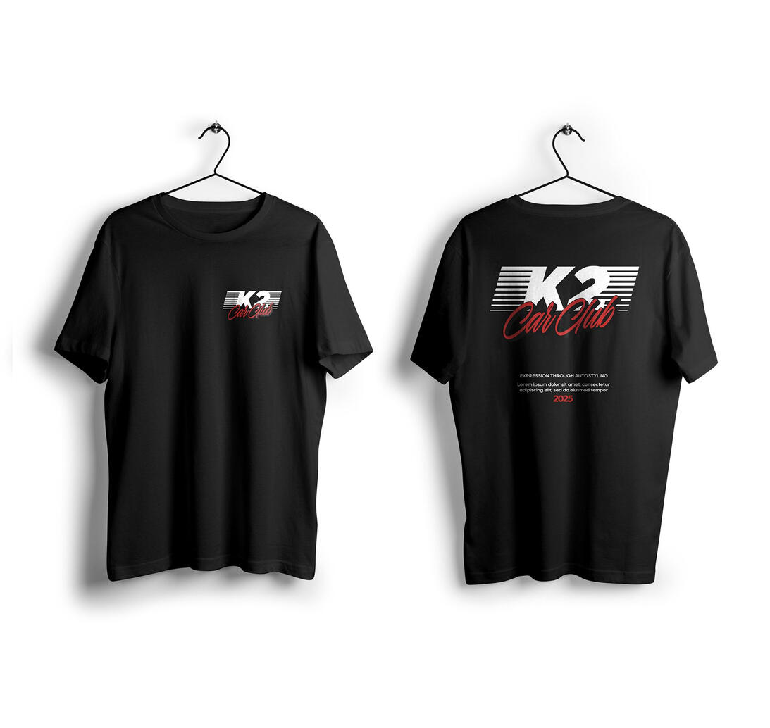 K2 Car Club - T-Shirt Merchandise Print Design