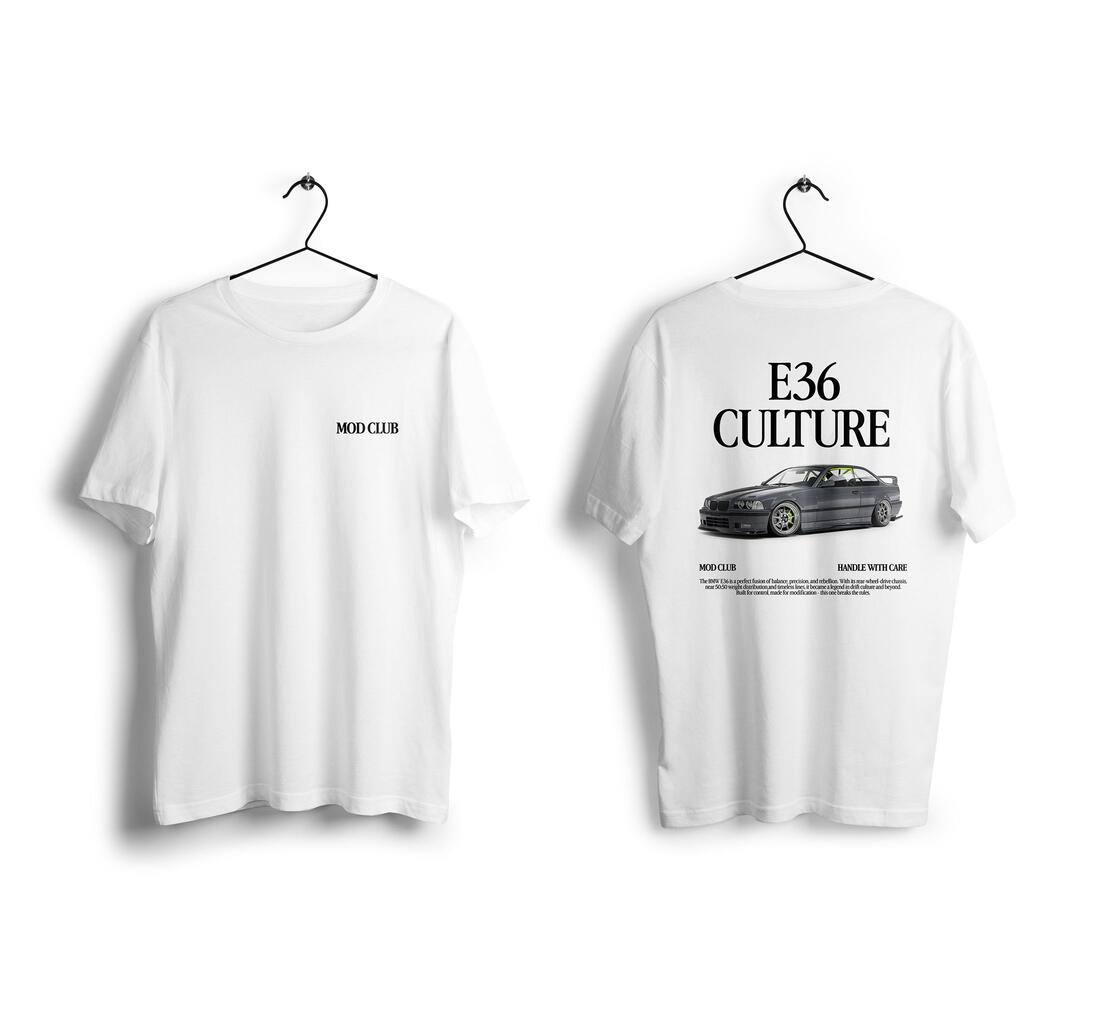 Mod Club Shop - T-Shirt Print Design BMW 3-Series E36 Coupe Stance Drift
