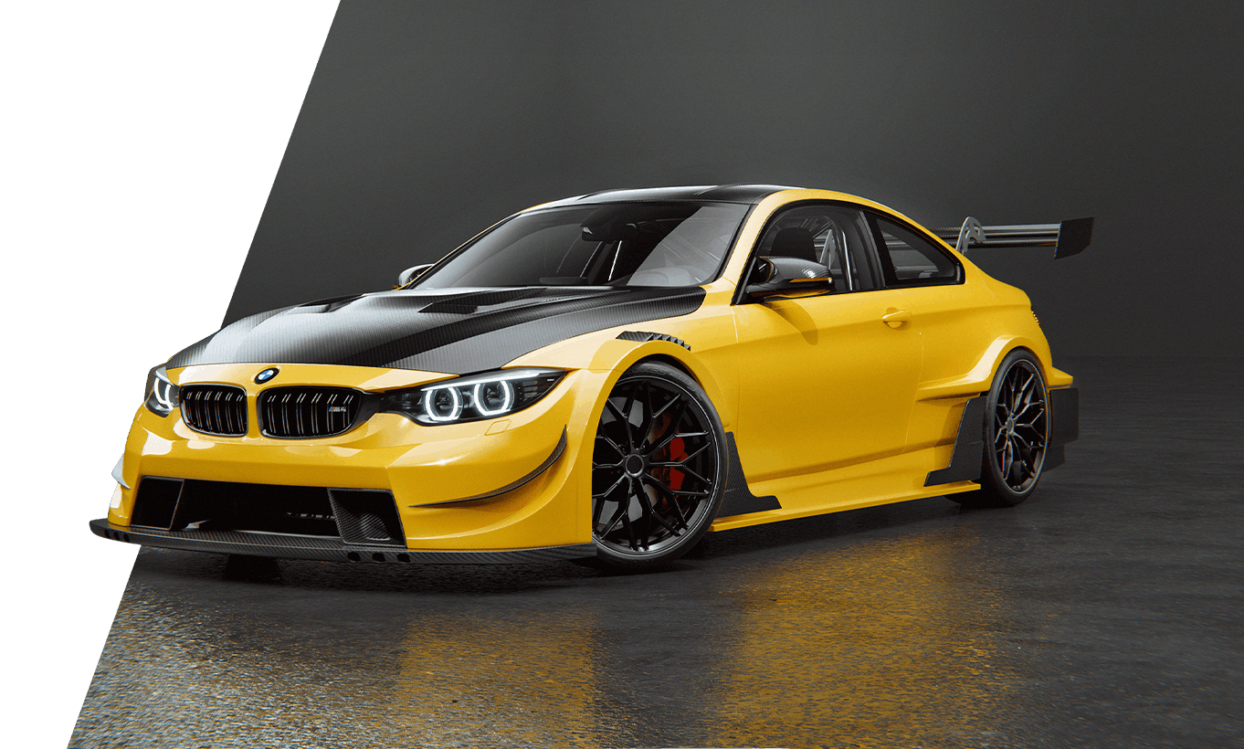 Motoweld BMW M4 F82 DTM widebody kit prototype modeling and product visualization