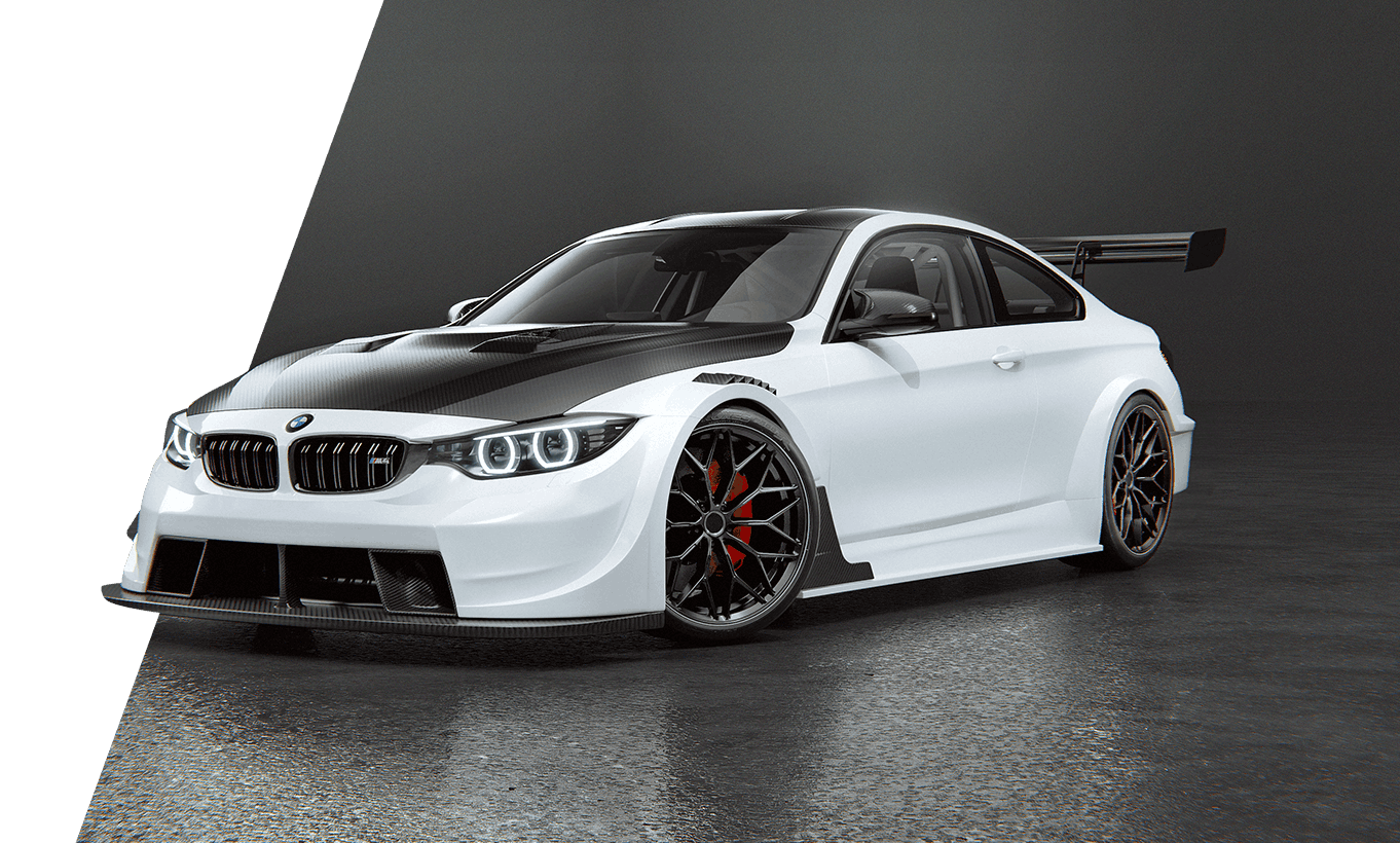 Motoweld BMW M4 F82 DTM widebody kit prototype modeling and product visualization